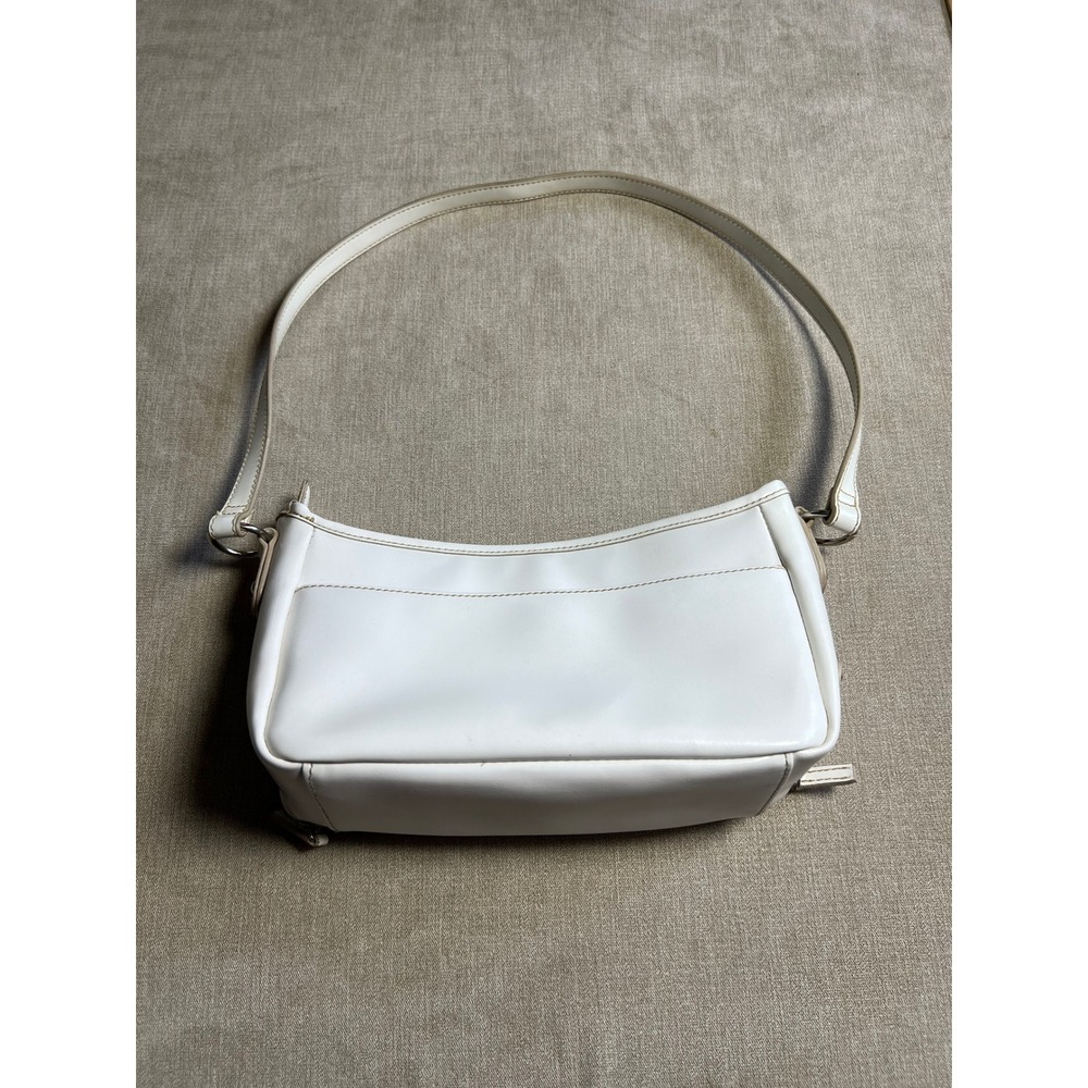 Vintage Villager Liz Claiborne White Shoulder Bag Y2K Baguette Organizer Purse